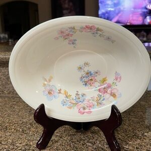 Edwin M. Knowles Serving Vegetable Bowl Pastel FlowersCottagecoreVintage10-3/4”